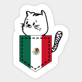 Patriotic Pocket Pussy - Cat Lover -  Mexican Patriot Sticker